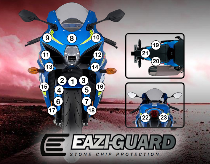 Paint Protection Kit Suzuki Gsxr1000 17 21 Eazi Grip Eazi Guardeazi Grip Eazi Guard