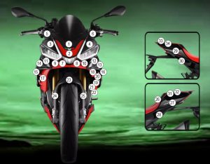 Paint Protection Kit: Aprilia Tuono V4 2021-2024