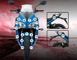 Paint Protection Kit: Suzuki GSX-S1000F 2015-2017