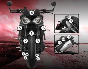 Paint Protection Kit: Triumph 1050 Speed Triple R/S 2016-2017